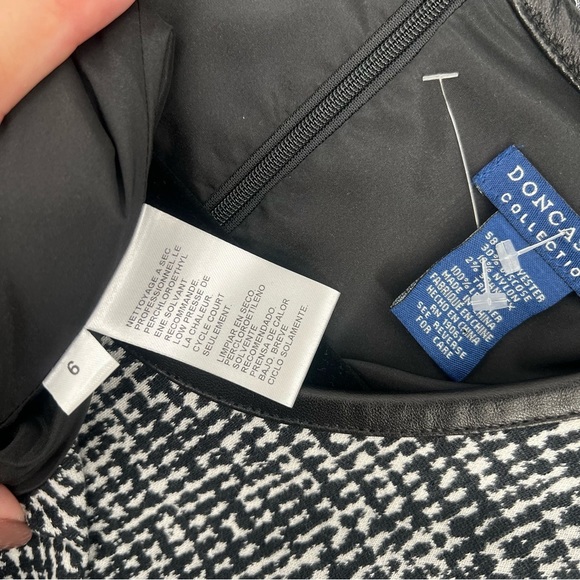 NWT Doncaster Tweed Asymmetrical Black Mini Dress Sheath Bodycon Size 6 Plaid - Picture 11 of 13